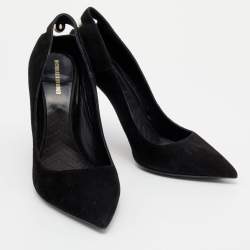 Pre Owned Nicholas Kirkwood Black Suede Pearl Embellished Pointed Toe Pumps Size 39
