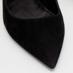 Pre Owned Nicholas Kirkwood Black Suede Pearl Embellished Pointed Toe Pumps Size 39