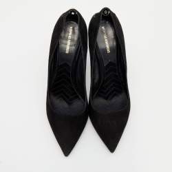 Pre Owned Nicholas Kirkwood Black Suede Pearl Embellished Pointed Toe Pumps Size 39
