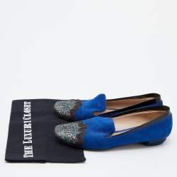 Nicholas Kirkwood Multicolor Suede And Glitter Smoking Slippers Size 38
