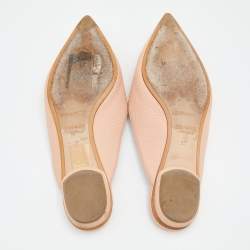 Nicholas Kirkwood Beige Leather Beya Flat Mules Size 37