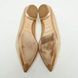 Nicholas Kirkwood Metallic Gold Leather Beya Pointed Toe Loafers Size 35.5
