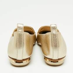 Nicholas Kirkwood Metallic Gold Leather Beya Pointed Toe Loafers Size 35.5