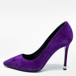 Nicholas Kirkwood Purple Suede Pointed Toe Pumps Size 38