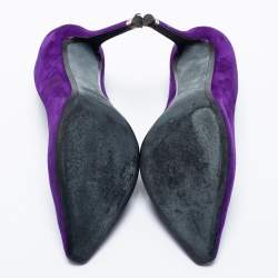 Nicholas Kirkwood Purple Suede Pointed Toe Pumps Size 38