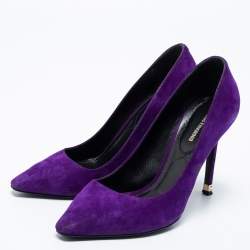 Nicholas Kirkwood Purple Suede Pointed Toe Pumps Size 38