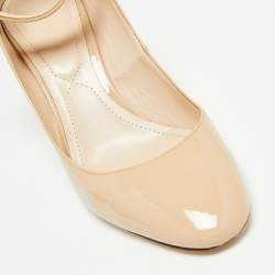 Pre Owned Nicholas Kirkwood Beige Patent Leather Lola Pearl Pumps Size 38