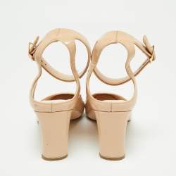 Pre Owned Nicholas Kirkwood Beige Patent Leather Lola Pearl Pumps Size 38