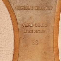 Nicholas Kirkwood Light Pink Leather Beya Pointed Toe Mules Size 39