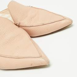 Nicholas Kirkwood Light Pink Leather Beya Pointed Toe Mules Size 39