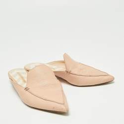 Nicholas Kirkwood Light Pink Leather Beya Pointed Toe Mules Size 39