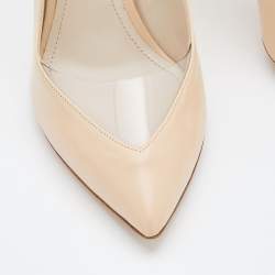 Nicholas Kirkwood Beige Leather And PVC Bow Pointed Toe Pumps Size 40.5