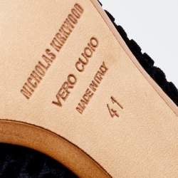 Pre Owned Nicholas Kirkwood x Roksanda Black Velvet And PVC Curved Heel Pumps Size 41