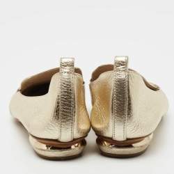 Nicholas Kirkwood Metallic Gold Leather Beya Loafers Size 40
