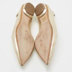 Nicholas Kirkwood Metallic Gold Leather Beya Loafers Size 40