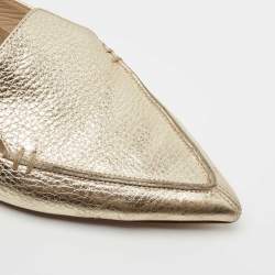 Nicholas Kirkwood Metallic Gold Leather Beya Loafers Size 40