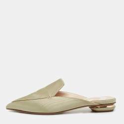 Pre Owned Nicholas Kirkwood Green Fabric Mules Size 37.5