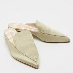 Pre Owned Nicholas Kirkwood Green Fabric Mules Size 37.5