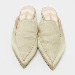 Pre Owned Nicholas Kirkwood Green Fabric Mules Size 37.5