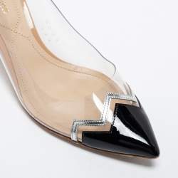 Pre Owned Nicholas Kirkwood Black/White Patent Leather And PVC Pointed Toe Pumps Size 39