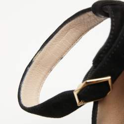 Pre Owned Nicholas Kirkwood Black Suede Platform Ankle Strap Sandals Size 40