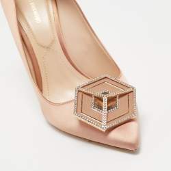 Pre Owned Nicholas Kirkwood Beige Satin Embellished Eden Pumps Size 41