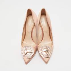Pre Owned Nicholas Kirkwood Beige Satin Embellished Eden Pumps Size 41