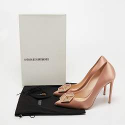 Pre Owned Nicholas Kirkwood Beige Satin Embellished Eden Pumps Size 41