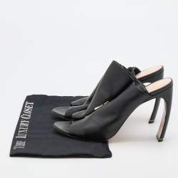 Pre Owned Nicholas Kirkwood Black Leather Slide Sandals Size 39