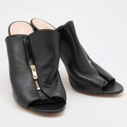 Pre Owned Nicholas Kirkwood Black Leather Slide Sandals Size 39