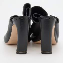 Pre Owned Nicholas Kirkwood Black Leather Slide Sandals Size 39