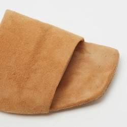 Nicholas Kirkwood Tan Suede Pearl Embellished Flat Slides Size 36