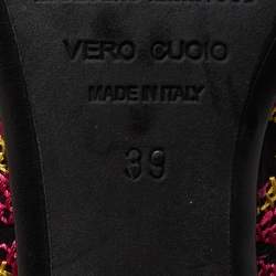 Pre Owned Nicholas Kirkwood Multicolor Mexican Embroidered Fabric Pointed Toe Pumps Size 39