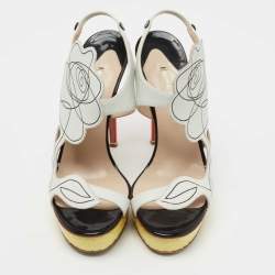 Nicholas Kirkwood Multicolor Snakeskin and Leather Platform Sandals Size 38
