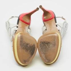 Nicholas Kirkwood Multicolor Snakeskin and Leather Platform Sandals Size 38