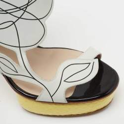 Nicholas Kirkwood Multicolor Snakeskin and Leather Platform Sandals Size 38