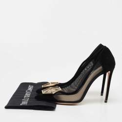 Nicholas Kirkwood Black Suede and Mesh Eden Pumps Size 41