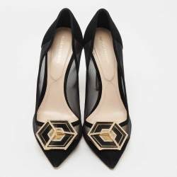 Nicholas Kirkwood Black Suede and Mesh Eden Pumps Size 41