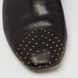 Nicholas Kirkwood Black Leather Embellished Ankle Boots Size 41