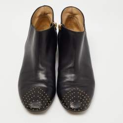Nicholas Kirkwood Black Leather Embellished Ankle Boots Size 41