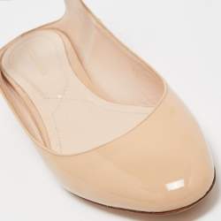 Pre Owned Nicholas Kirkwood Beige Patent Leather Lola Pearl Embellished Ankle Strap Pump Size 40