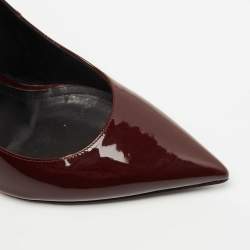 Pre Owned Nicholas Kirkwood Burgundy Patent Leather Pointed Toe Wedge Pumps Size 38