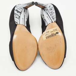 Nicholas Kirkwood Black/White Satin Open Toe Pumps Size 40.5