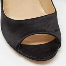 Nicholas Kirkwood Black/White Satin Open Toe Pumps Size 40.5