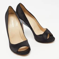 Nicholas Kirkwood Black/White Satin Open Toe Pumps Size 40.5