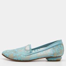 Nicholas Kirkwood - Casati Navy Blue Suede Pearl Inset Pointed Loafer