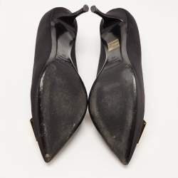 Pre Owned Nicholas Kirkwood Black Satin Crystal Embellished Pointed Toe Pumps Size 39