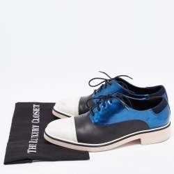 Nicholas Kirkwood Tricolor Leather and Mesh Lace Up Oxfords Size 40