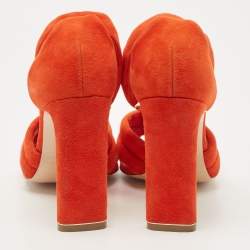 Nicholas Kirkwood Orange Suede Ziggy Sandals Size 37.5