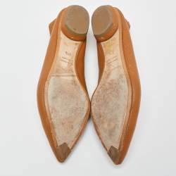 Nicholas Kirkwood Tan Leather Beya Pointed-Toe Loafers Size 37.5